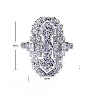Home unique design full zircon ring unisex versatile hollow high end jewelry zircon